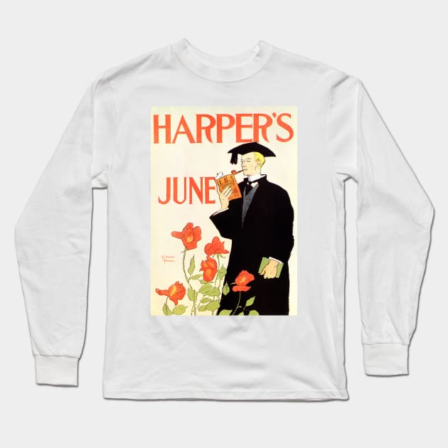 HARPER'S JUNE Magazine Cover by Edward Penfield Vintage Art Long Sleeve T-Shirt by vintageposters